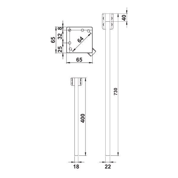 Hafele Pose Sehpa Ayağı, Parlak Altın, 400 Mm