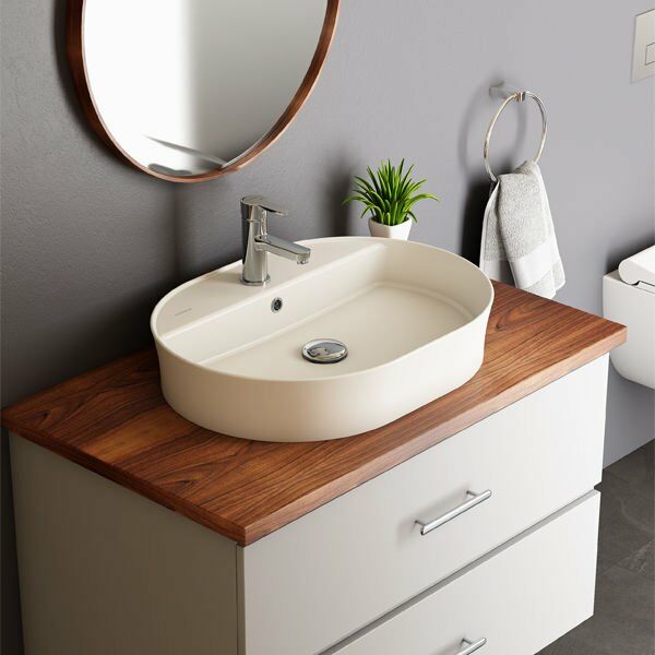 Hafele Banyo Lavabosu Bonita OB 600x450mm Mat Gri Renk