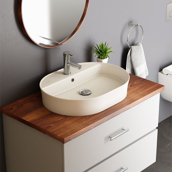 Hafele Banyo Lavabosu Bonita OB 600x450mm Mat Siyah Renk