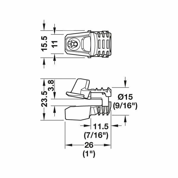 Hafele Rpc S 15/25 Arka Panel Bağlantı Elemanı Beyaz