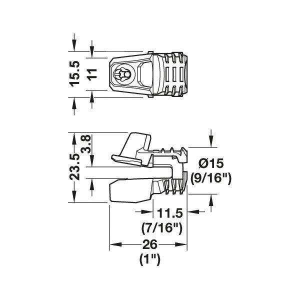 Hafele Rpc S 15/25 Arka Panel Bağlantı Elemanı Beyaz