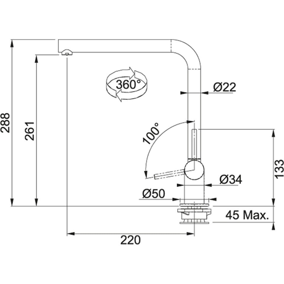 Franke Neptun Style Window Solution Evye Armatürü