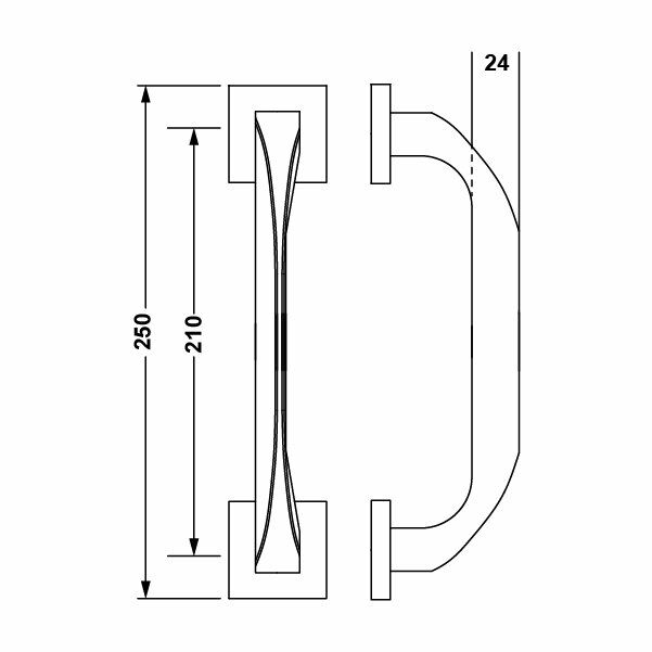 Hafele Çekme Kol Leo 250mm Parlak Krom