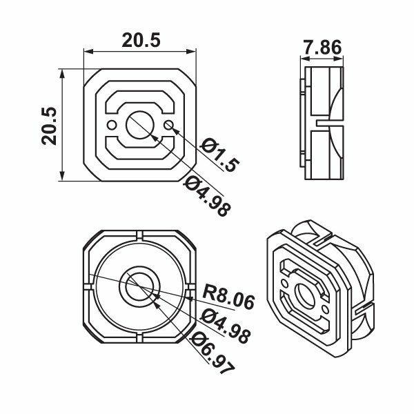 Hafele Snap Panel Bağlantı Elemanı, Dişi Parça