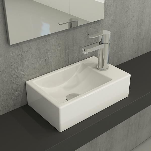 Hafele Banyo Lavabosu Molly II 370x220mm Sağ Parlak Beyaz Renk