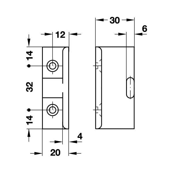 Hafele Keku Ad Dönüşlü Panel Bileşeni 30mm (10 Adet)