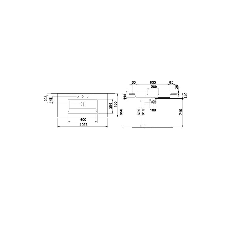 Hafele Banyo Lavabosu Tierra 100 1025x475mm Mat Vizon Renk