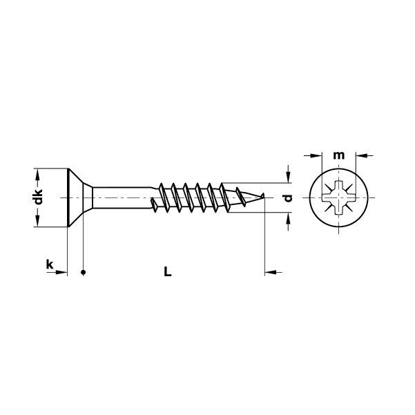 Hafele Havşa Başlı Sunta Vidası 6,0x100mm (100 Adet), Galvaniz