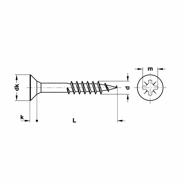 Hafele Havşa Başlı Sunta Vidası 6,0x100mm (100 Adet), Galvaniz