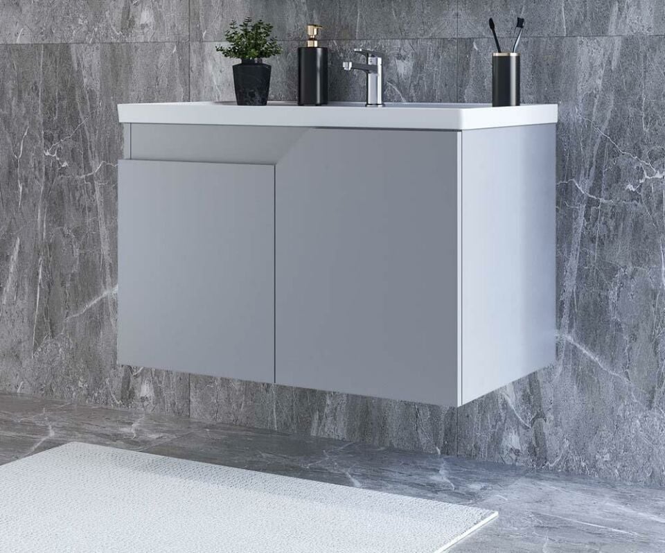 Teta Home Napoli 65 Cm Mdf Banyo Lavabolu Alt Dolap Sis gri