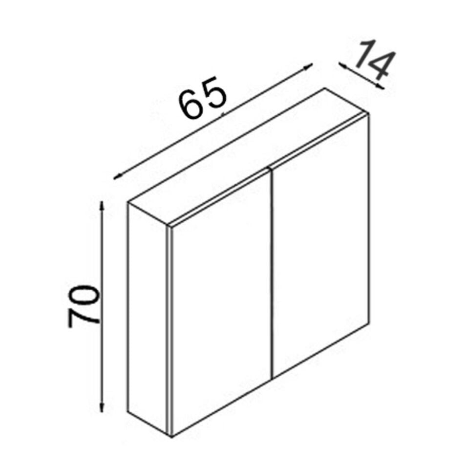 Teta Home Madrid 65CM Mdf Banyo Aynalı Üst Dolap