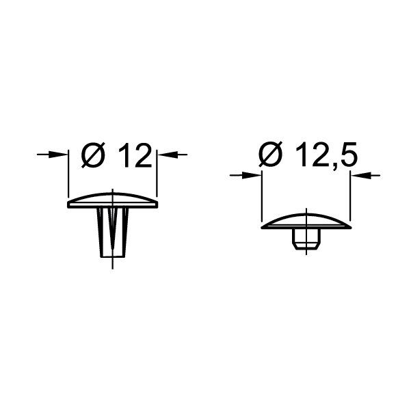 Hafele Confirmat Vida Kapağı 12,5mm (100 Adet), Siyah