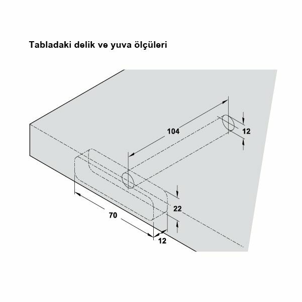 Hafele Gizli Raf Taşıyıcı Plakalı 12/24mm