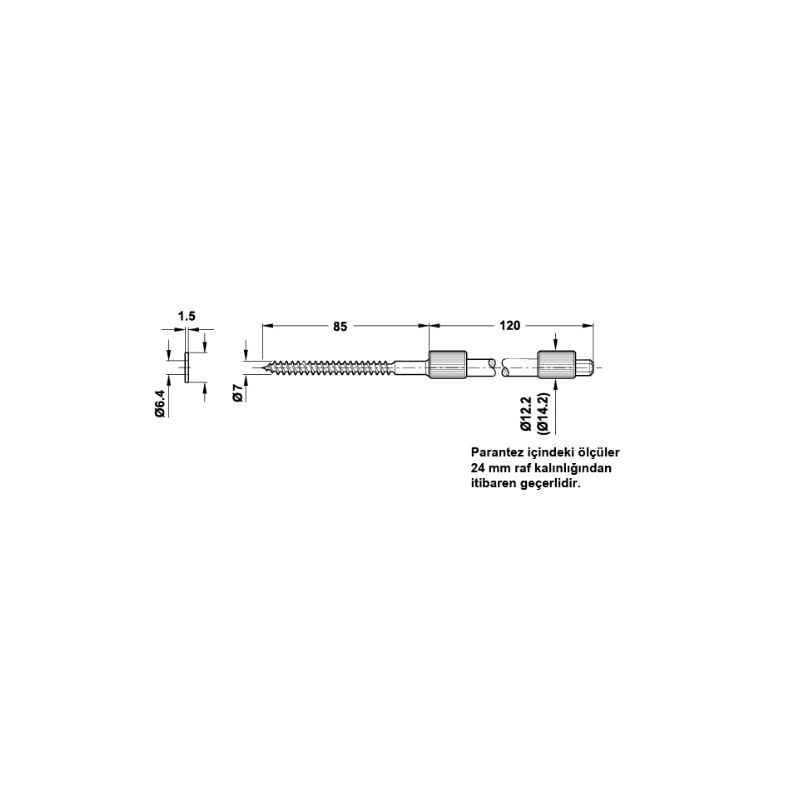 Hafele Gizli Raf Taşıyıcı 7/19mm