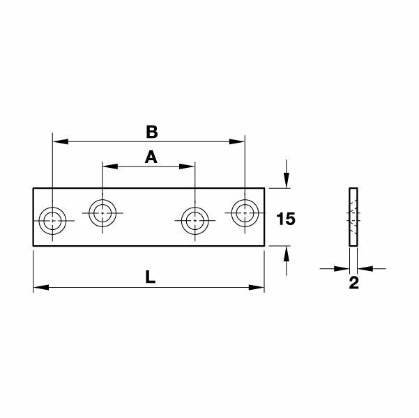 Hafele Bağlantı Plakası 100x15mm, Galvaniz Renk (50 Adet)