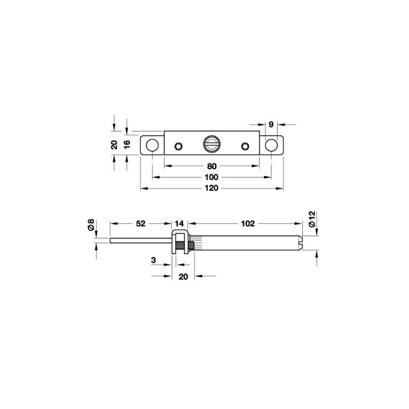 Hafele Gizli Raf Taşıyıcı Plakalı 8mm