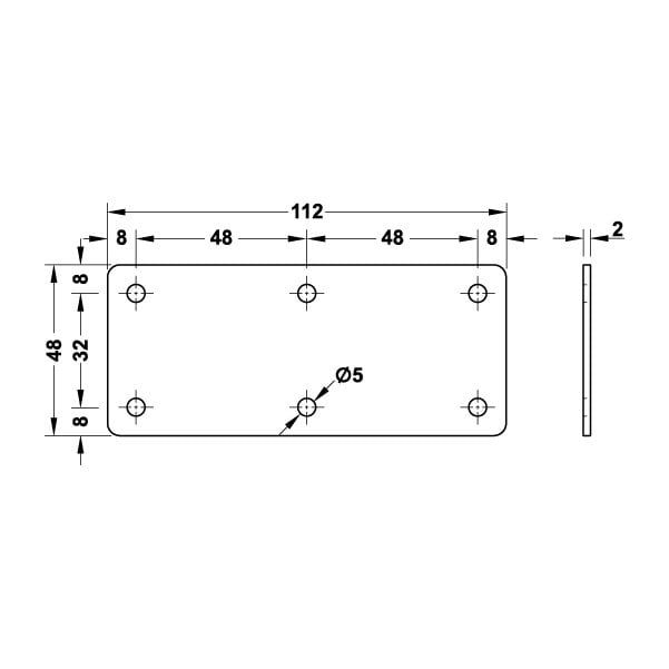 Hafele Bağlantı Plakası 112x48mm, Galvaniz Renk (100 Adet)