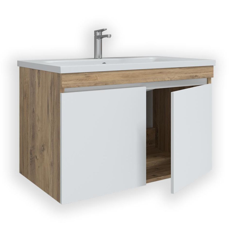 Teta Home Tokyo 65 cm Mdf Banyo Lavabolu Alt Dolap Sonoma-Antrasit