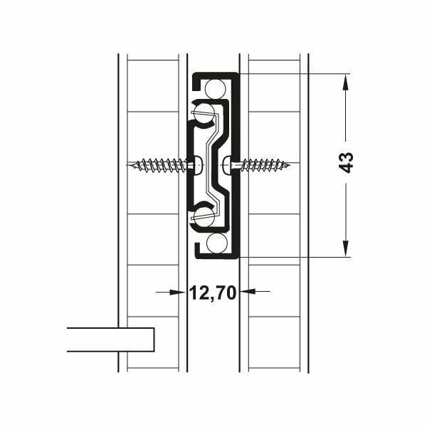 Hafele Bilyalı Ray Tam Açılım 30 Kg Ball 35/450mm Galvaniz