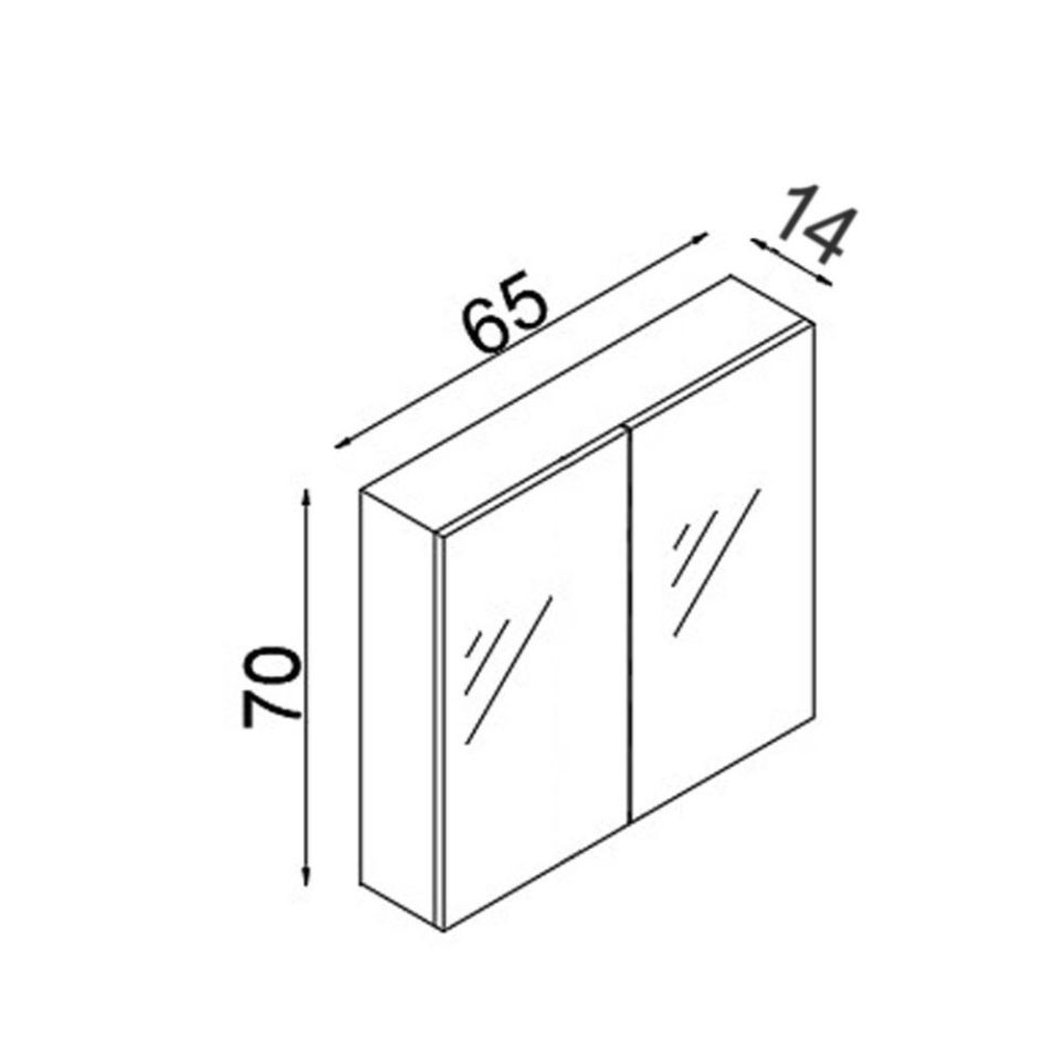 Teta Home Kahire 65CM Mdf Banyo Aynalı Üst Dolap