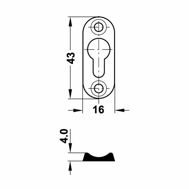 Hafele Gizli Askı Elemanı 43mm, Ham