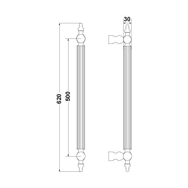 Hafele Çekme Kol Calisto 500mm Antik Gümüş