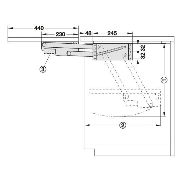 Hafele Raff Katlanır T.Altı Mek.Byz,410-570X505