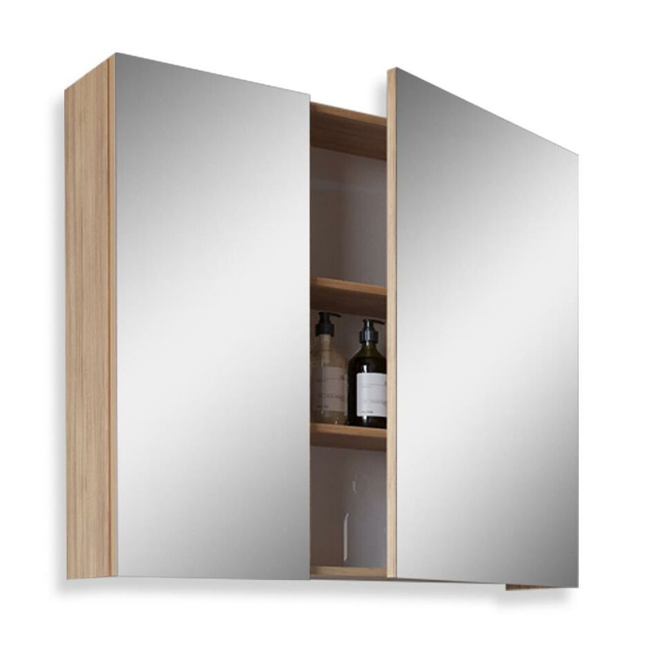 Teta Home Kahire 80CM Mdf Banyo Aynalı Üst Dolap