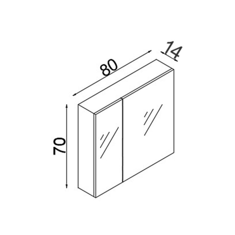Teta Home Kahire 80CM Mdf Banyo Aynalı Üst Dolap
