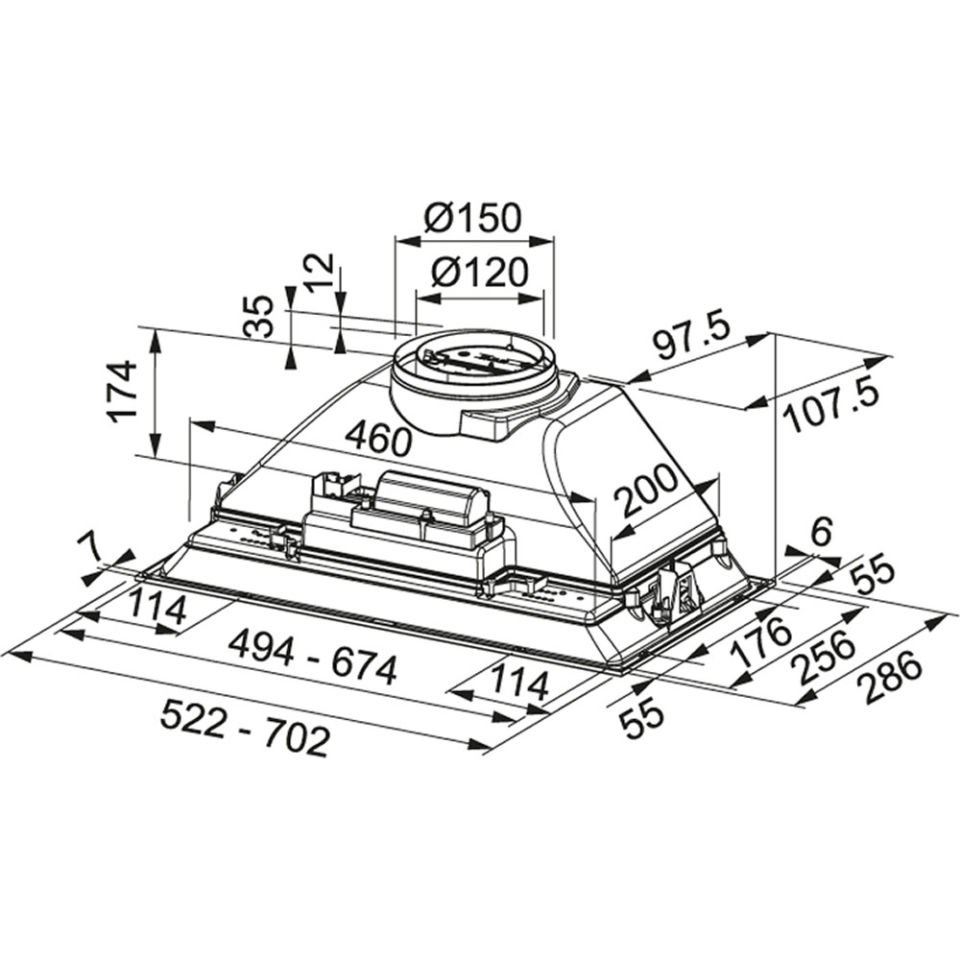 Franke Aspiratör Box Incasso Fbı 722H Xs Ankastre
