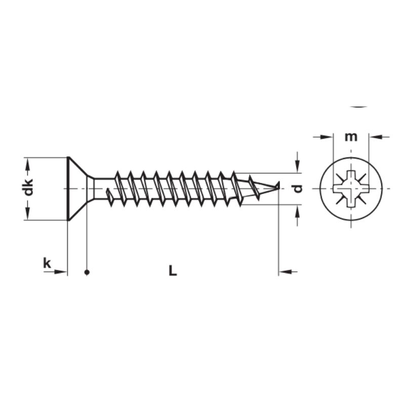 Hafele Hospa Havşa Başlı Vida 3,5x50mm (500 Adet) Mat Siyah Renk