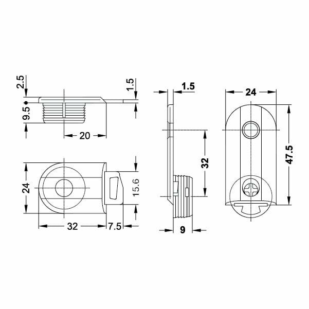 Hafele K 32/20 Gövde Bağlantı Elemanı Vidalı (10 Adet)