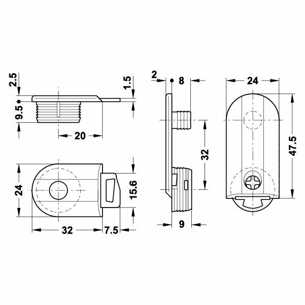 Hafele K 32/20 Gövde Bağlantı Elemanı Dübelli (10 Adet)