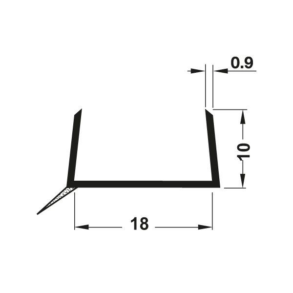 Hafele Pete03 Baza Fitili Pl.18Mm/3000Mm,Şeffaf