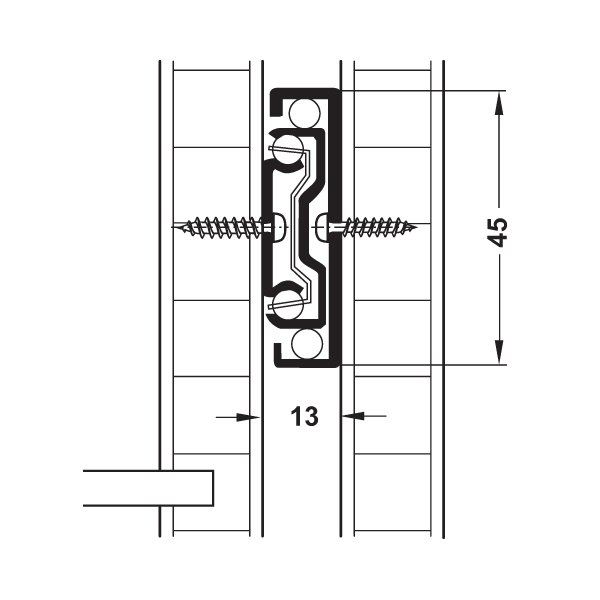 Hafele Bilyalı Ray Tam Açılım 40Kg Ball 45 SC 45/350mm Galvaniz