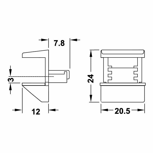Hafele Cam Raf Pimi Kilitli 5mm (20 Adet), Nikel