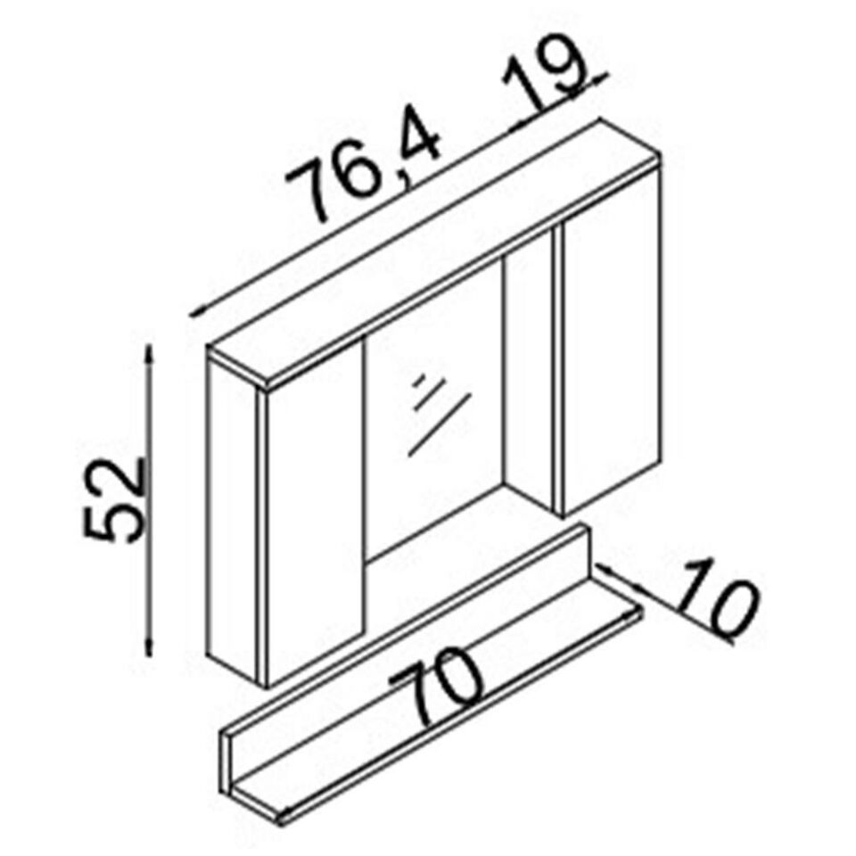 Teta Home Eko 80 Cm Mdf Banyo Aynalı Üst Dolap