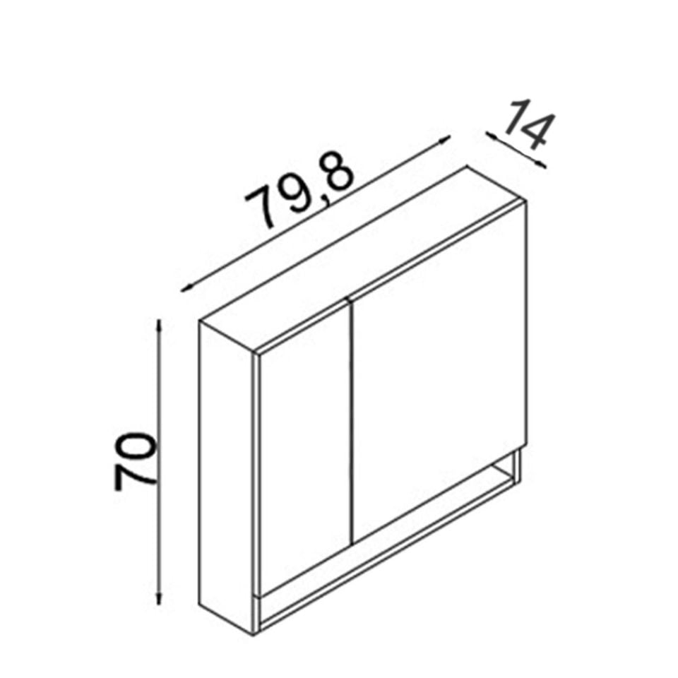 Teta Home Batum 80 Cm Mdf Banyo Aynalı Üst Dolap