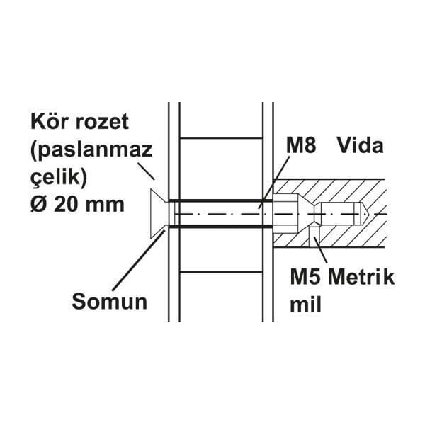 Hafele Çekme Kol Bağlantı Elemanı Tek Taraflı 35-45mm P.Pirinç Renk