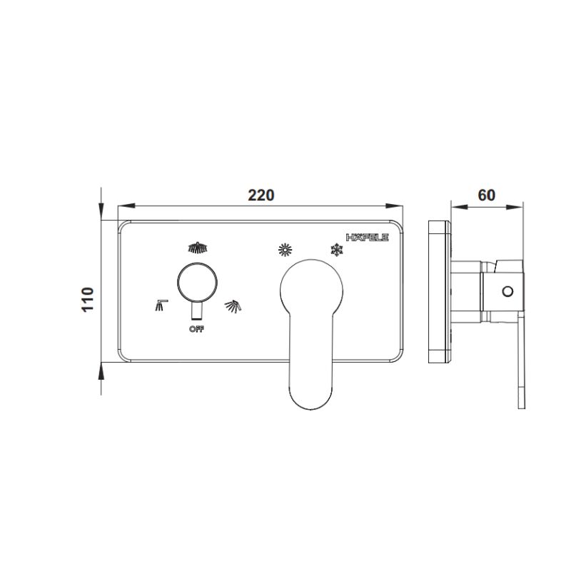 Hafele Sıva Üstü Grubu Fluxo Trio Parlak Krom