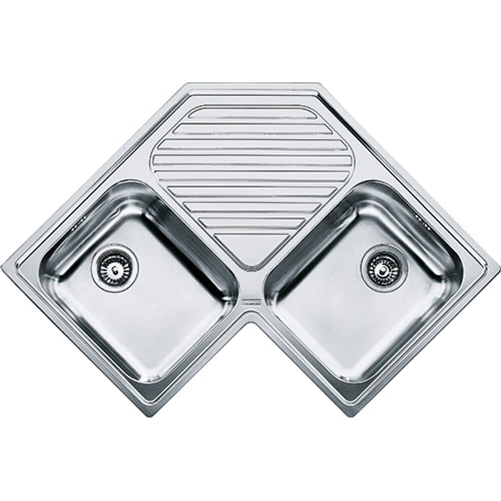 Franke Angola Pnx 621-E Köşe 2 Gözlü Damlalıklı Çelik Evye