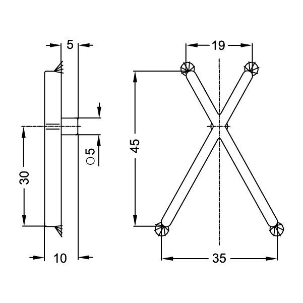 Hafele Raf Kilit Plastik 5mm 80kg (100 Adet), Beyaz