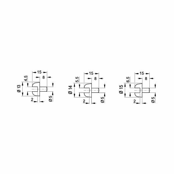 Hafele Cam Raf Pimi Plastik Beyaz 5/4mm (100 Adet)