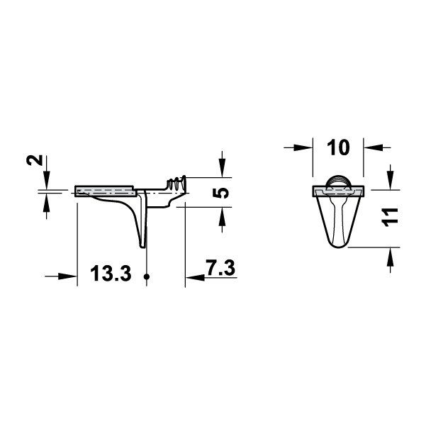 Hafele Cam Raf Pimi Siyah 5Mm 20Kg