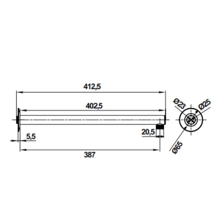 Hafele Duvardan Tepe Duşu Borusu Fluxo Yuvarlak Parlak Rose