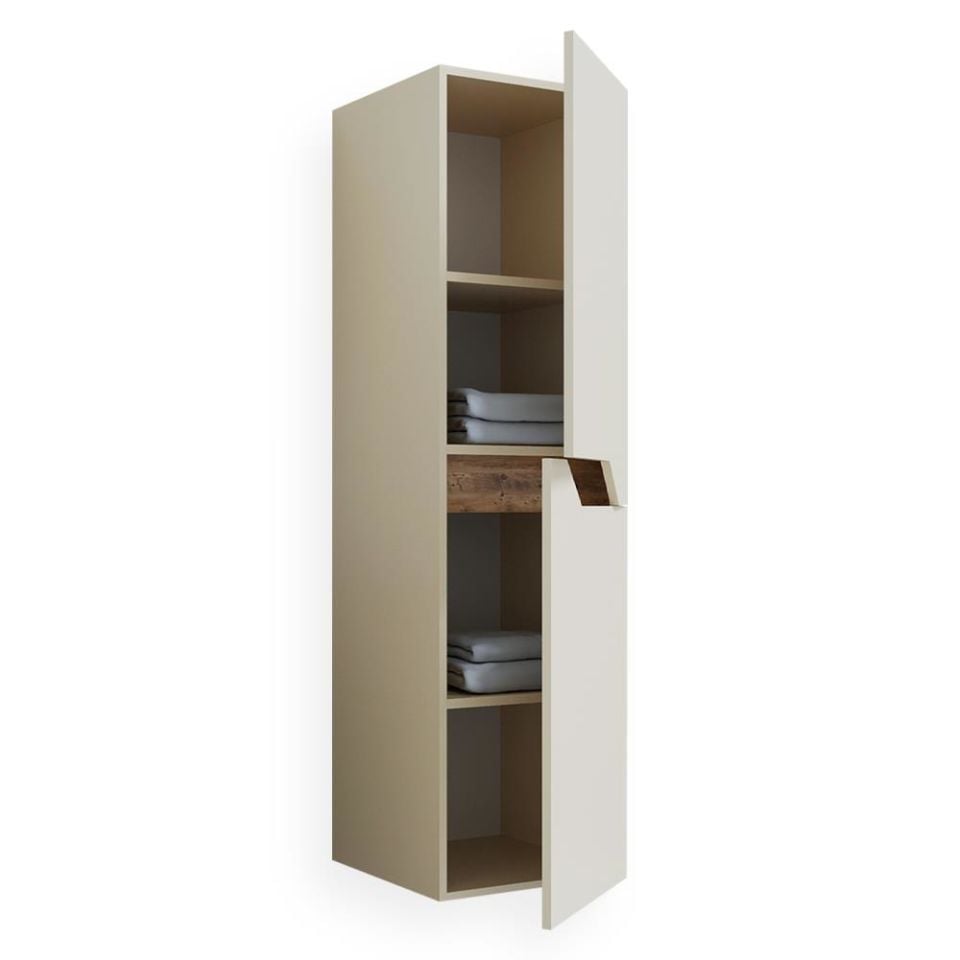 Teta Home Napoli Mdf Banyo Boy Dolabı Krem-Beyaz
