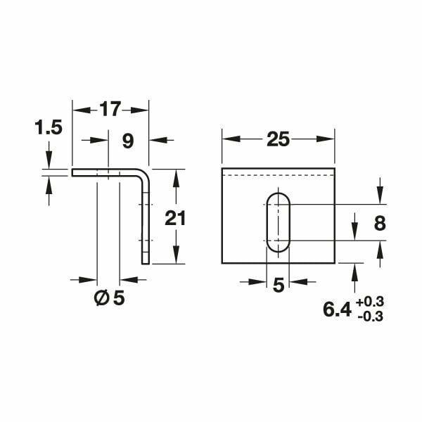 Hafele Köşebent Dikey Çelik Nikel Kpl.
