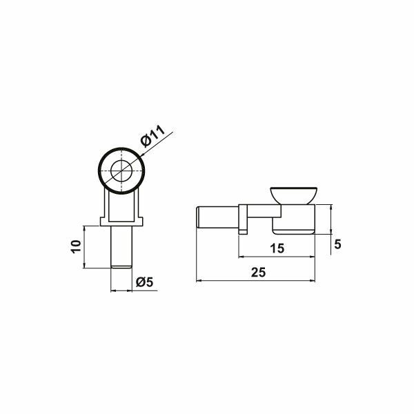 Hafele Raf Pimi, Cam, Vantuzlu, Nikel, 5Mm