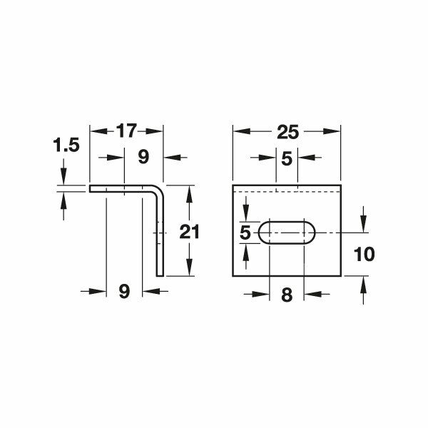 Hafele Köşebent Yatay Ve Dikey Çelik Nikel Kpl.