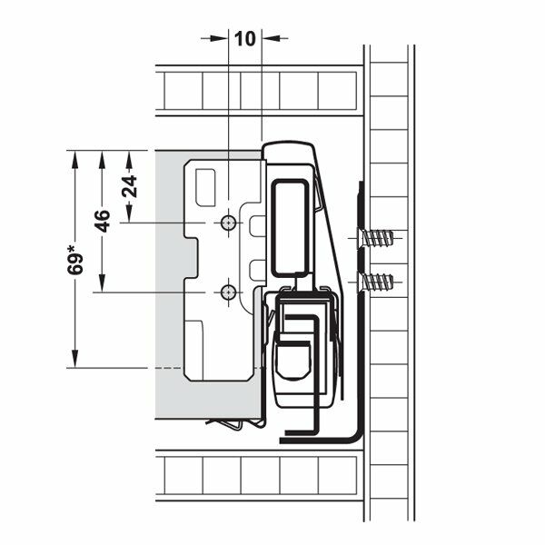Hafele Çekmece Seti Yuvarlak Bordürlü 45'lik Dübelli Gri